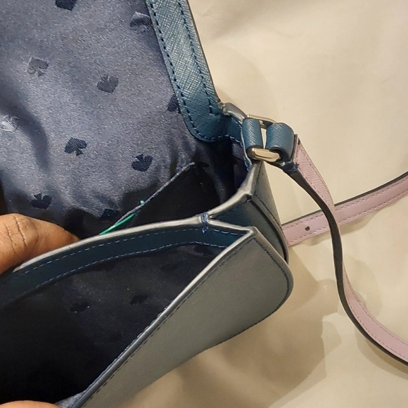 KATE SPADE REILEY WITH SPADE APPLIQUE CROSS BODY NAVY MINI BAG - Picture 5 of 6